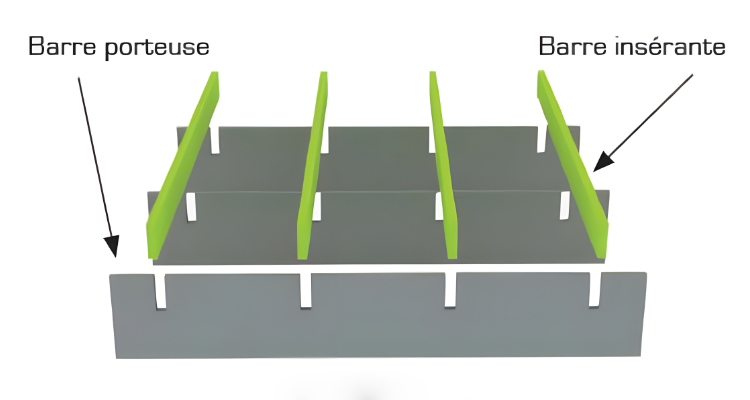 Étape 1 mise en places des barres du caillebotis galva